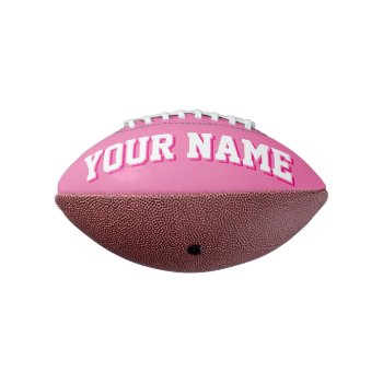 Mini Pretty Pink And White Personalized Football by MINI_FOOTBALLS at Zazzle