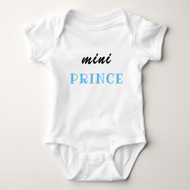 Mini Prince, Baby Shower, Newborn Boy,  Baby Bodysuit (Front)