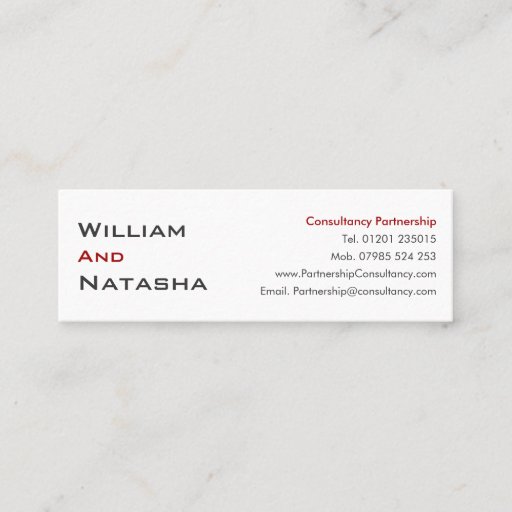 Customizable Mini Profile Card - Consultancy partnership Business Card