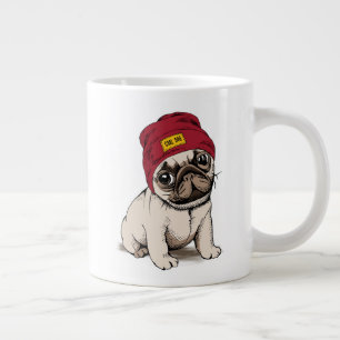 Mini Puppy Hipster Pug Giant Coffee Mug