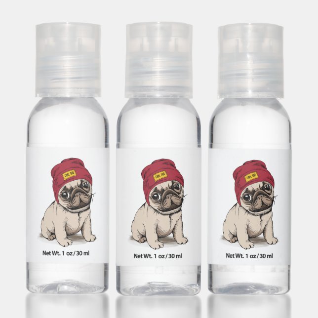 Mini Puppy Hipster Pug Hand Sanitizer (Set)