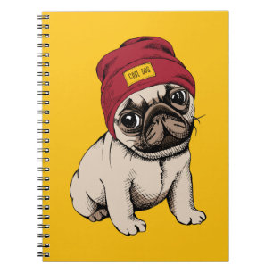Mini Puppy Hipster Pug Notebook