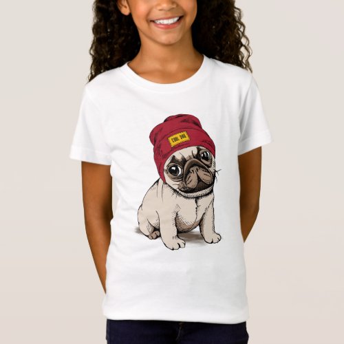 Mini Puppy Hipster Pug T_Shirt