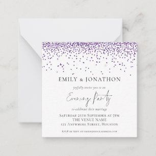 MINI Purple Glitter Wedding Evening Party Invite