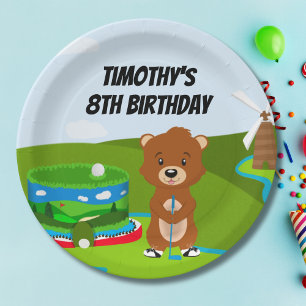 Mini Putt Putt Birthday Cute Gopher Kids Party Paper Plates