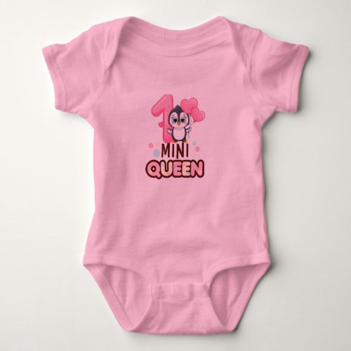 mini queen one year baby baby bodysuit