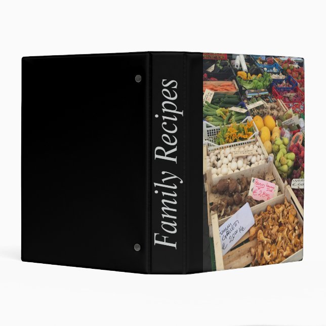 Mini Recipe Binder with food market image (Background)