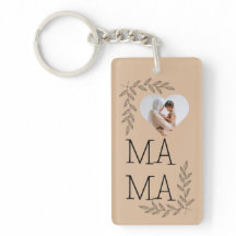 Mini Rectangle Keychain with Heart Photo Frame