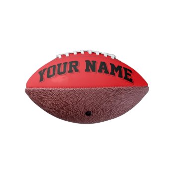 Mini Red And Black Personalized Football by MINI_FOOTBALLS at Zazzle