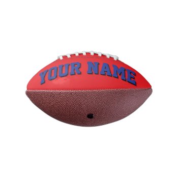 Mini Red And Blue Personalized Football by MINI_FOOTBALLS at Zazzle