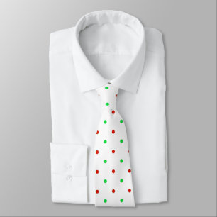 Mini Red and Green Watercolor Polka Dots Neck Tie