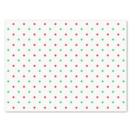 Mini Red and Green Watercolor Polka Dots    Tissue Paper