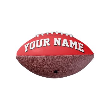 Mini Red And White Personalized Football by MINI_FOOTBALLS at Zazzle