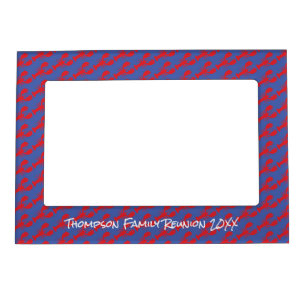 Mini Red Lobsters Blue Custom Text White Preppy Magnetic Frame