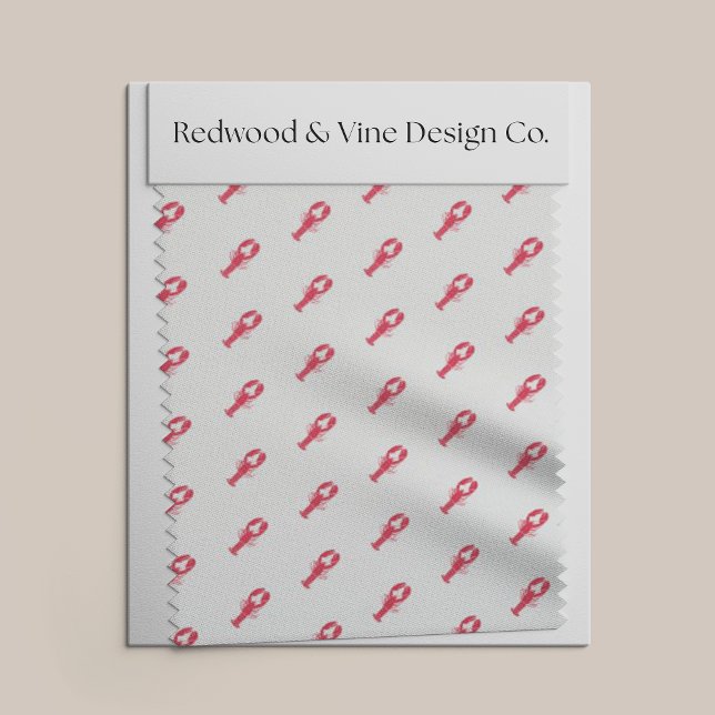 Mini Red Preppy Lobster Print Fabric (Creator Uploaded)