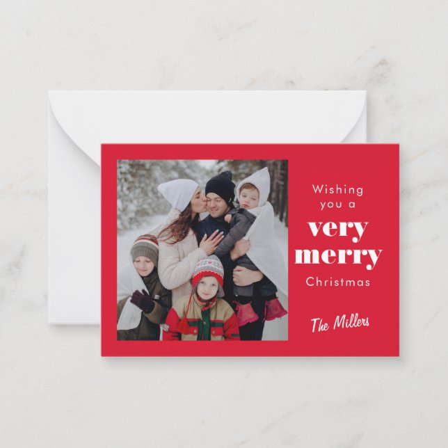 MINI Red Very Merry Christmas Card (Front)