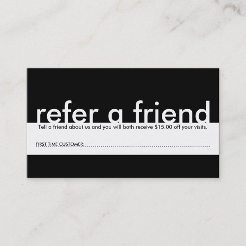 mini refer a friend referral card