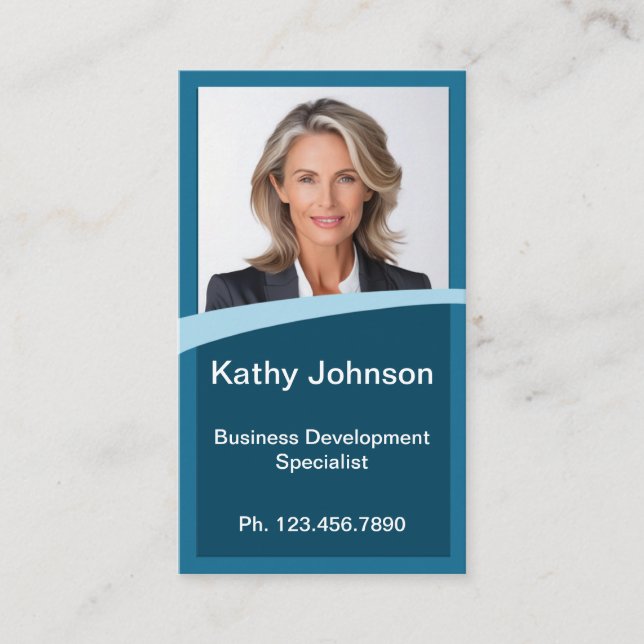 Mini Resume Card | Networking Card Blue (Front)
