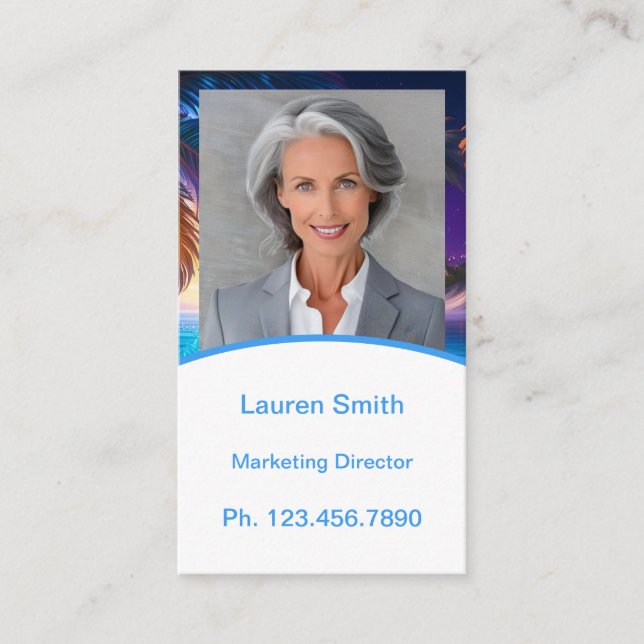 Mini Resume Card | Networking Card Tropical Modern (Front)