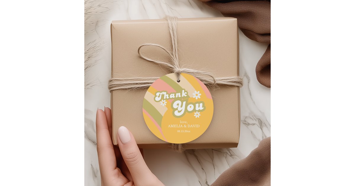 Mini Retro Sunshine Baby Boy Shower Thank You Favor Tags | Zazzle
