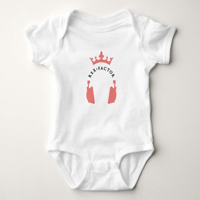 Mini Rex fan baby grow Baby Bodysuit (Front)