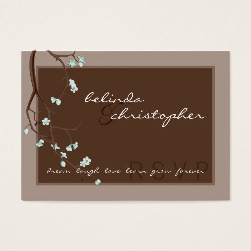 Customizable MINI RSVP REPLY CARD :: cherry blossoms 4L Business Card Templates