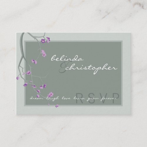 MINI RSVP REPLY CARD :: cherry blossoms 6L Business Card