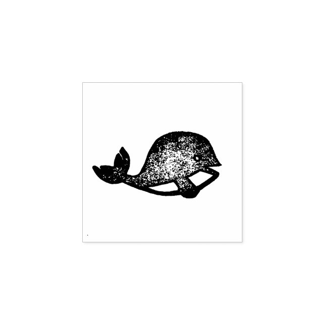Mini rubber stamp whale, summer stamp, marine (Imprint)