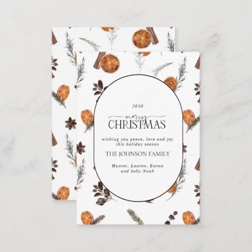 Mini Rustic Orange Arch Merry Christmas Script Note Card