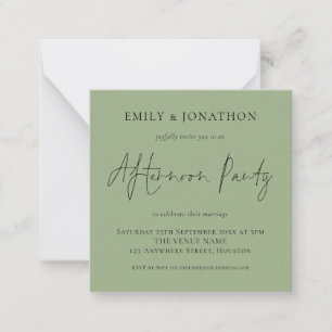 MINI Sage Green Wedding Afternoon Party Invite