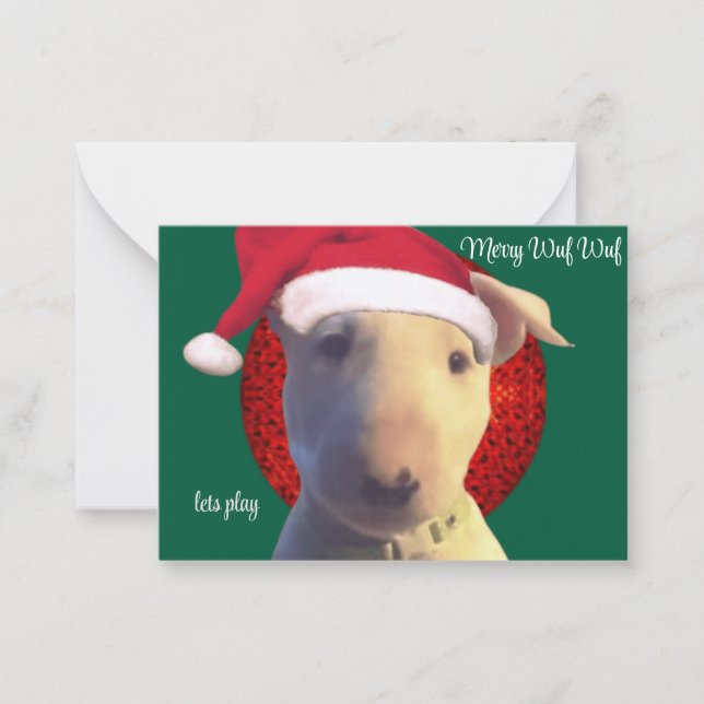 mini santa wuf wuf note card (Front)