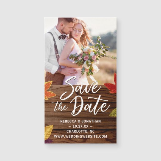 Mini Save The Date Magnets Cheap Fall Wedding Zazzle Com