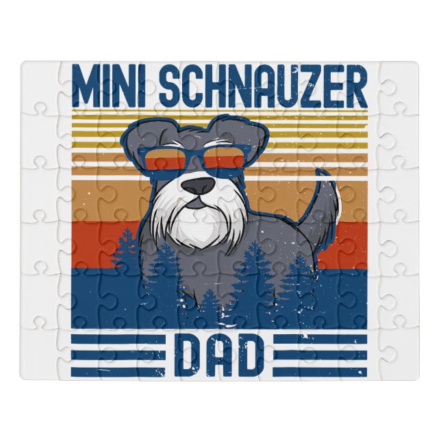 Mini Schnauzer Dad | Best Miniature Schnauzer Dog Jigsaw Puzzle (Puzzle Horizontal)