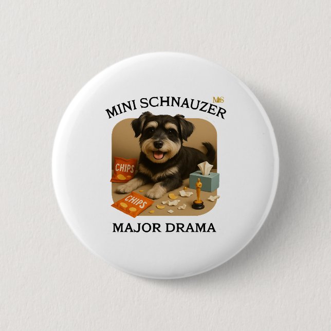 Mini Schnauzer Dog Lovers  Button (Front)