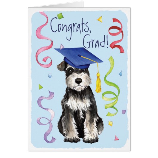Mini Schnauzer Graduate Cards (Front)