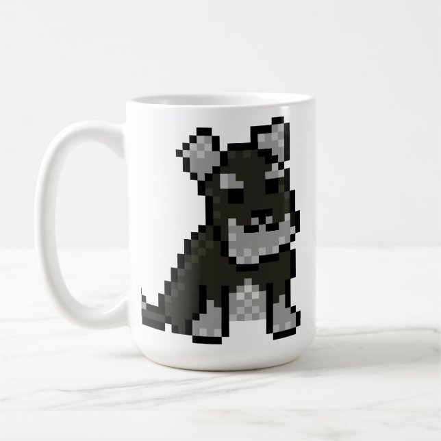 Mini Schnauzer Pixel Art Mug (Left)