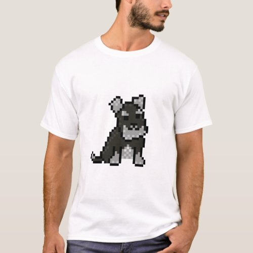 Mini Schnauzer Pixel Art T_Shirt