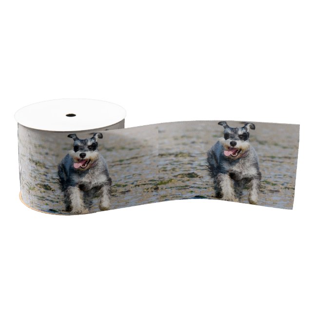 mini schnauzer-running grosgrain ribbon (Spool)
