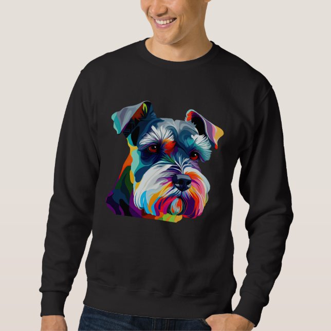 Mini Schnauzer  Schnauzer Pop Miniature Schnauzer Sweatshirt (Front)