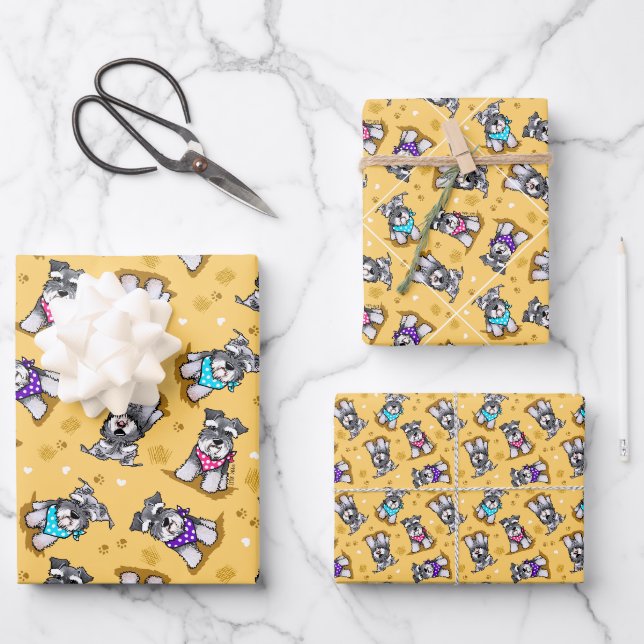Mini Schnauzer Sunshine Wrapping Paper Sheets (Front)