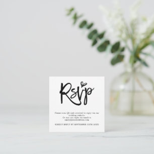Mini Script QR Code Wedding RSVP Enclosure Card