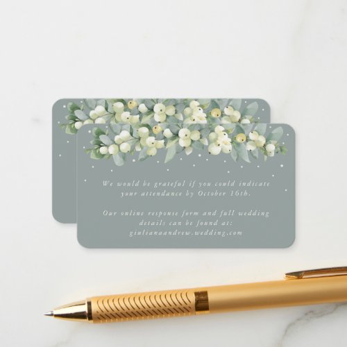 Mini Seafoam SnowberryEucalyptus Online RSVP Enclosure Card