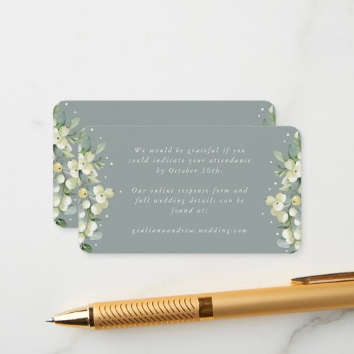 Mini Seafoam SnowberryEucalyptus Online RSVP Enclosure Card