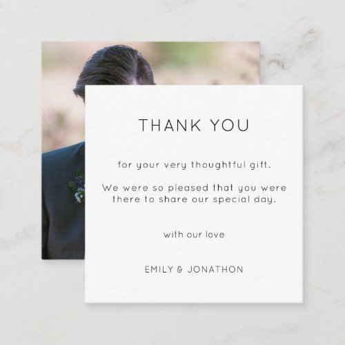 MINI  Simple Wedding Black White Photo Thank You Note Card