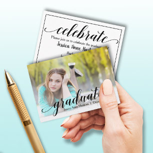 MINI Size 3.5" X 2.5" Grad  Photo Invite Cards