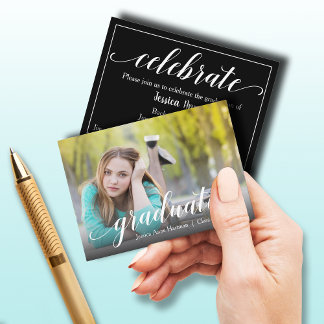 MINI Size 3.5" X 2.5" Grad  Photo Invite Cards