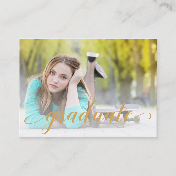 Mini Size 3 5 X 2 5 Grad Photo Invite Cards Zazzle