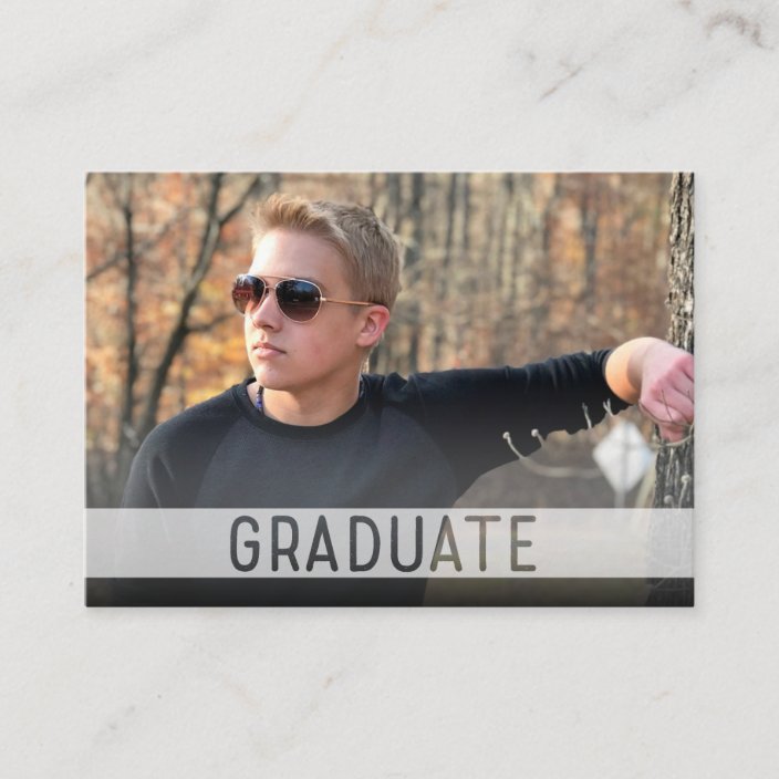 Mini Size 3 5 X 2 5 Grad Photo Invite Cards Zazzle Com