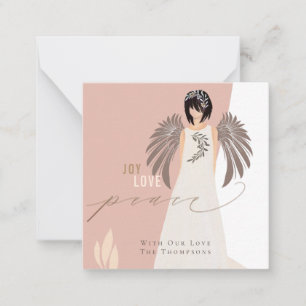 MINI SIZE Joy Love Peace Angel Holiday Card