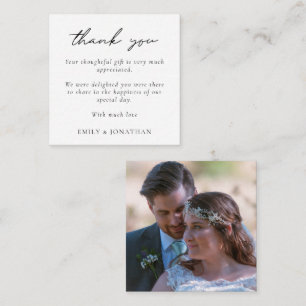 Mini Size  Minimalist Text Photo Wedding Thank you Note Card